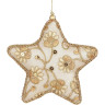 Подвеска звезда HOUSE OF SEASONS, 11 см, с цветочной вышивкой, золото 85900