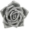 Роза HOUSE OF SEASONS, на клипсе, 6х8 см, серебро 83889